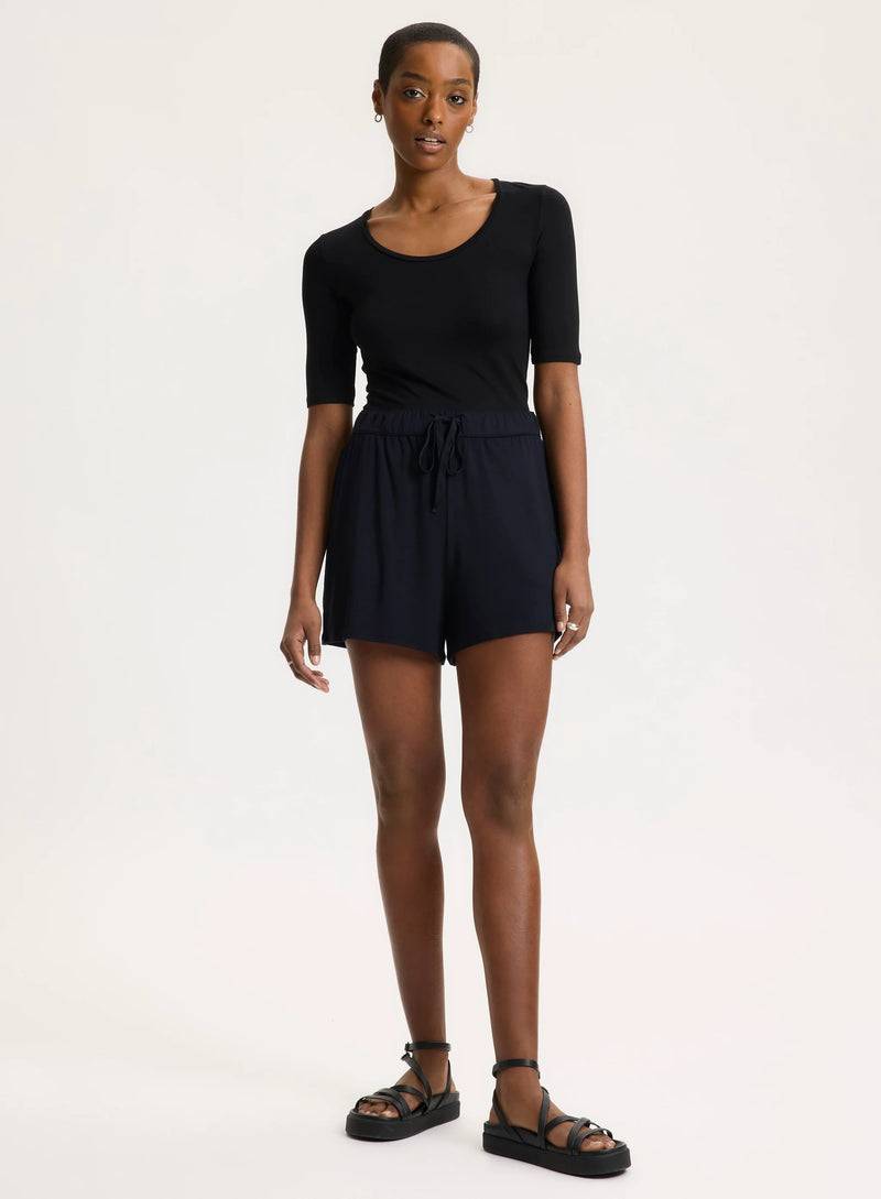 Soft Touch Elbow Sleeve Scoop Neck T-Shirt
