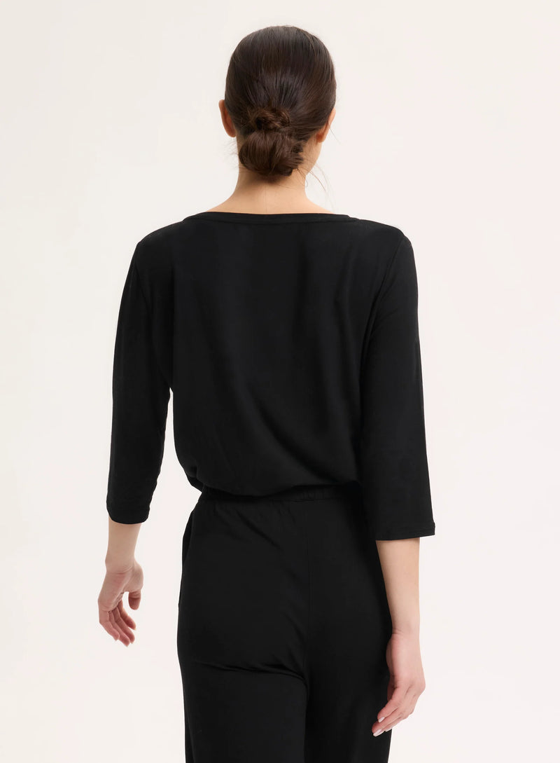 Tシャツ・カットソー MAJESTIC FILATURES BOAT NECK 3/4 SLEEVES SWEATER Soft Touch Relaxed 3/4 Sleeve Boatneck T-Shirt – Majestic