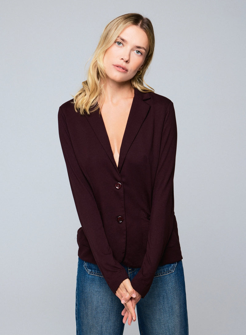 Soft Touch Two Button Blazer - JACKET - Majestic Filatures North America
