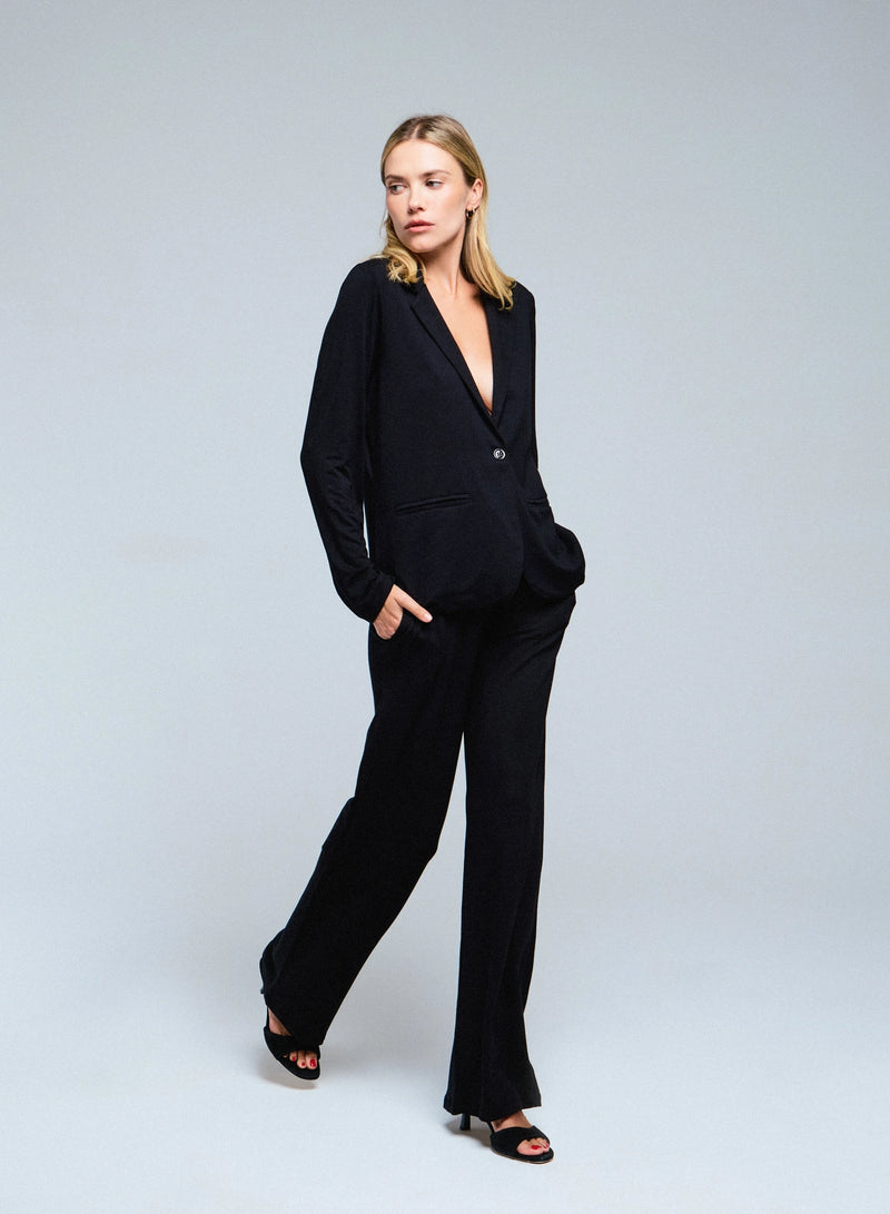Soft Touch One Button Blazer - JACKET - Majestic Filatures North America