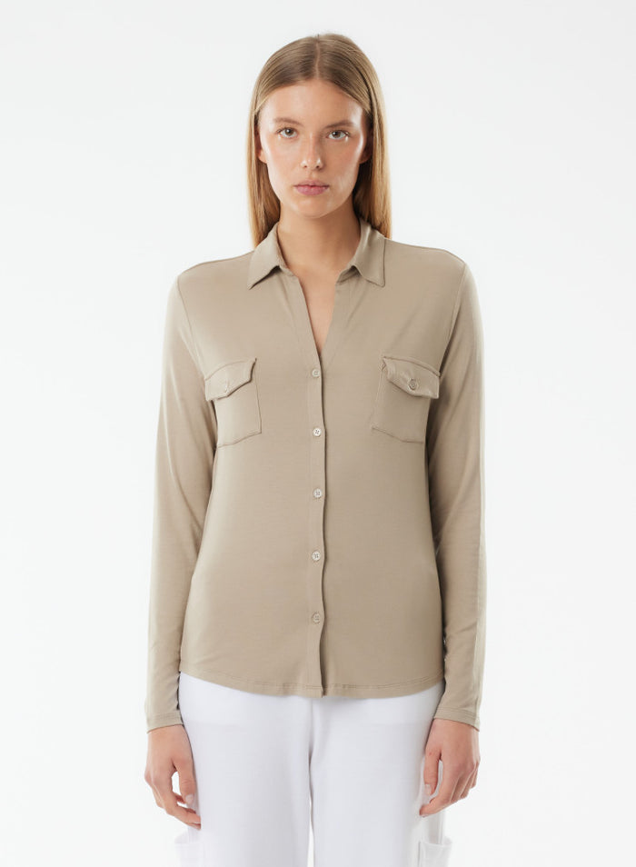 Soft Touch Long Sleeve Pocket Shirt | SHIRT | Majestic