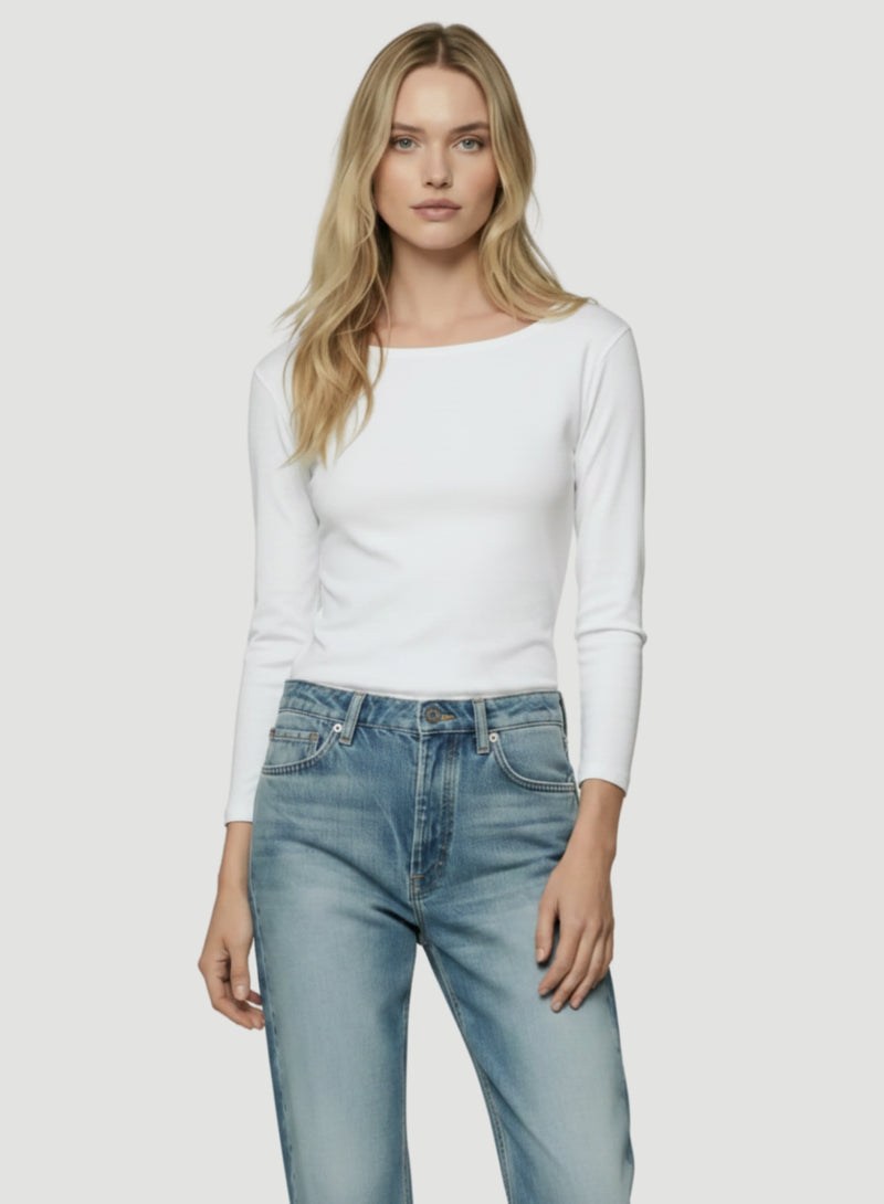 Soft Touch 3/4 Sleeve Merrow Edge Boatneck T-Shirt – Majestic
