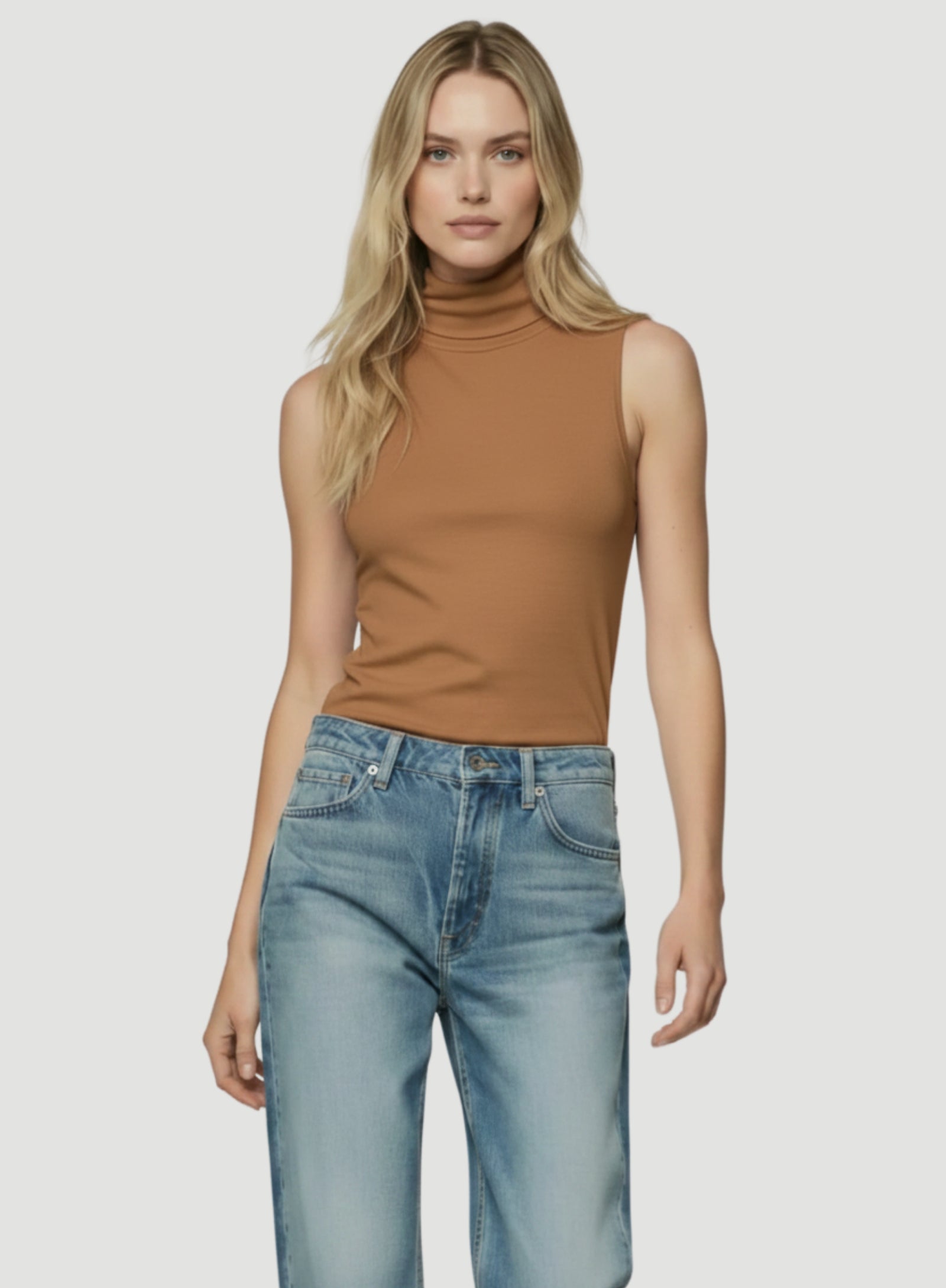 Soft Touch Sleeveless Turtleneck for Women NOIR – Majestic