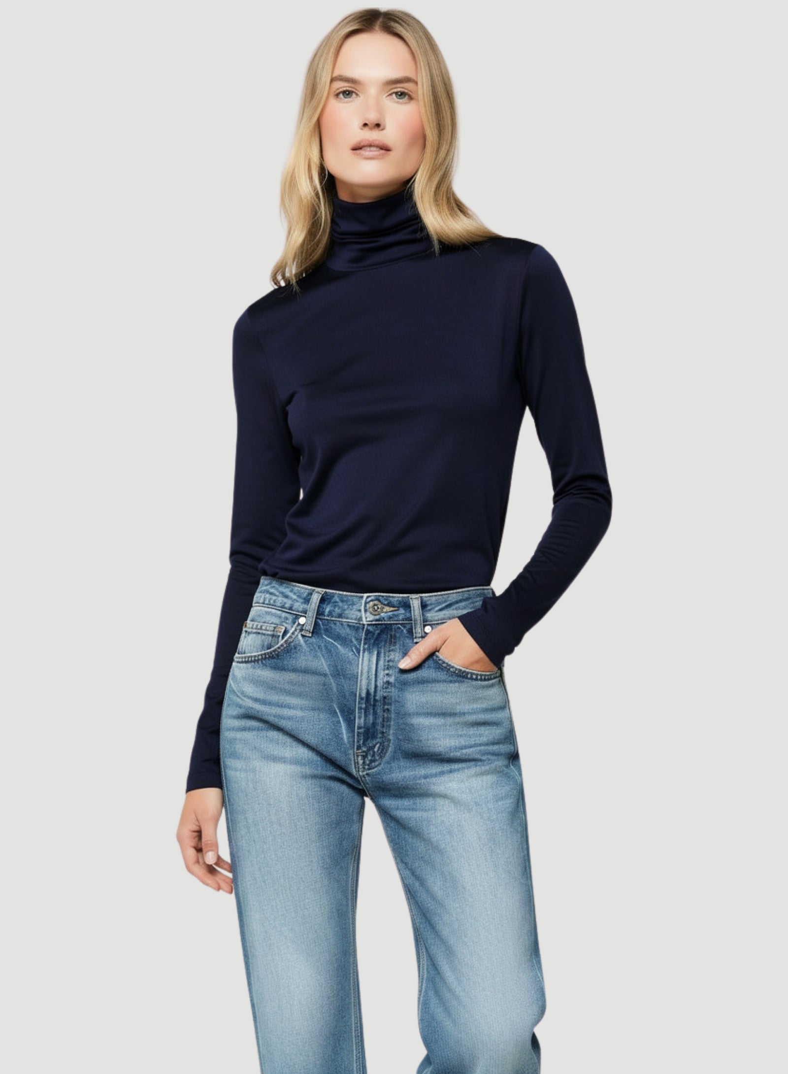 Soft Touch Long Sleeve Turtleneck for Women NOIR – Majestic