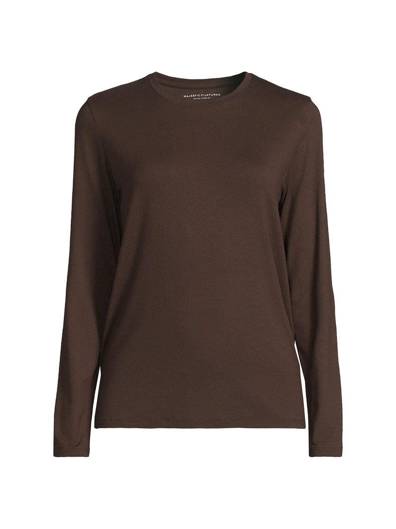 Soft Touch Semi Relaxed Long Sleeve Crewneck T-Shirt - BOATNECK 3/4 SLV - Majestic Filatures North America