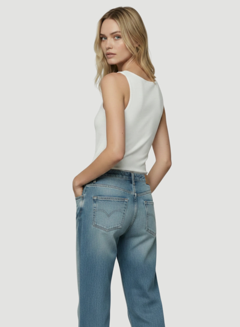 Soft Touch Merrow Edge Crewneck Tank Top for Women BLANC – Majestic ...