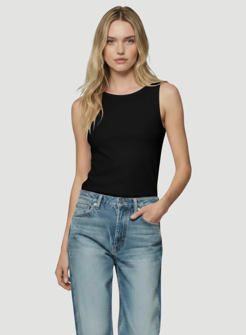 Soft Touch Merrow Edge Crewneck Tank Top for Women BLANC – Majestic ...