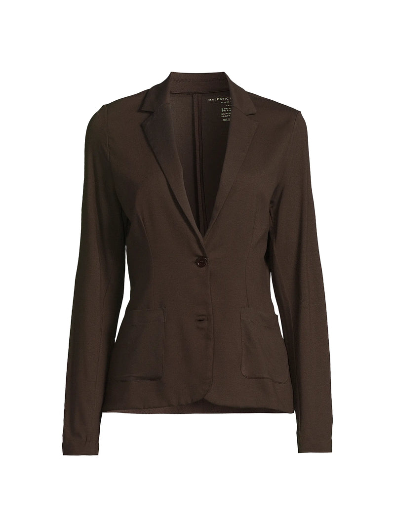 Soft Touch Two Button Blazer - JACKET - Majestic Filatures North America