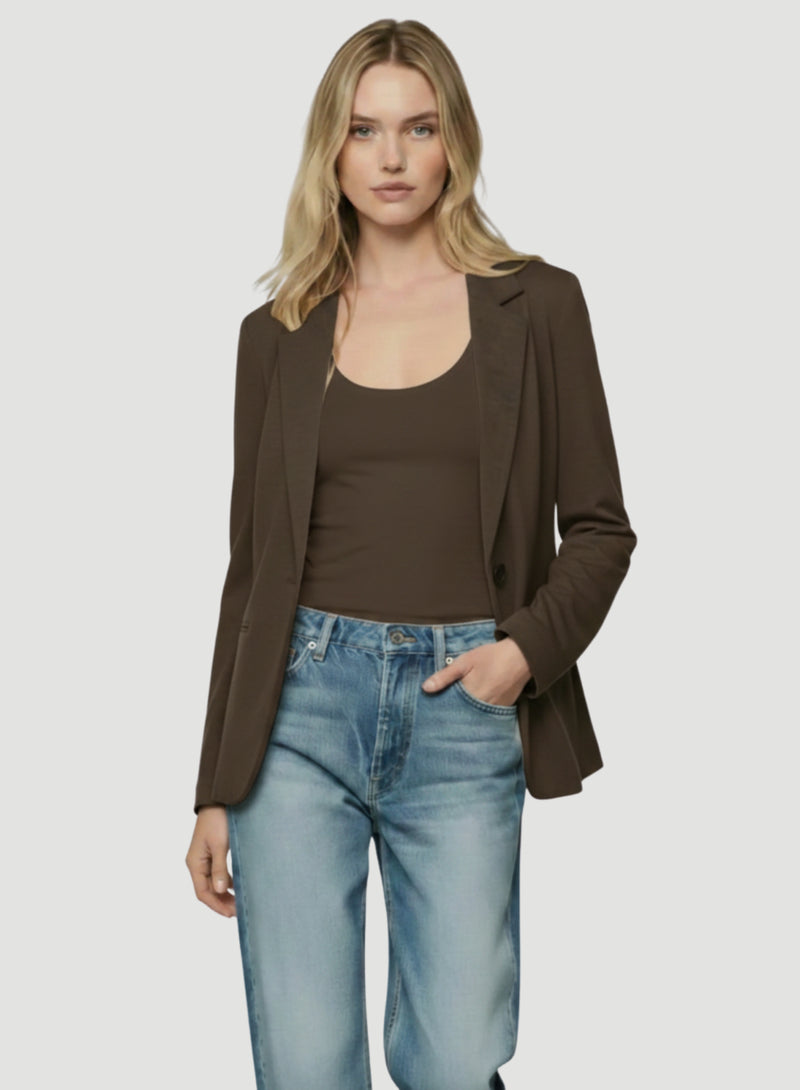 Soft Touch One Button Blazer | Blazers for Women – Majestic Filatures ...