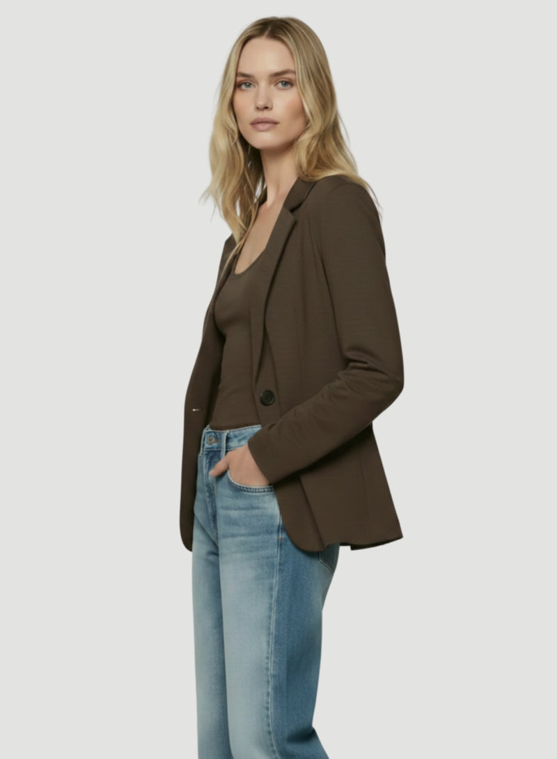 Soft Touch One Button Blazer | Blazers for Women – Majestic Filatures ...