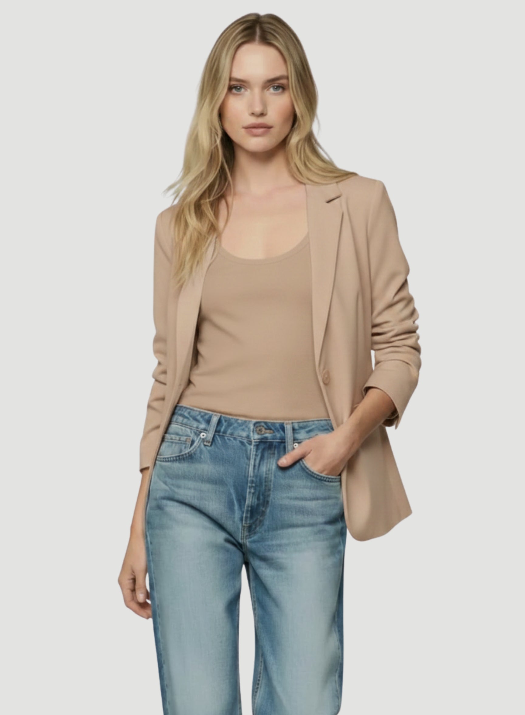 Soft Touch One Button Blazer | Blazers for Women – Majestic Filatures ...