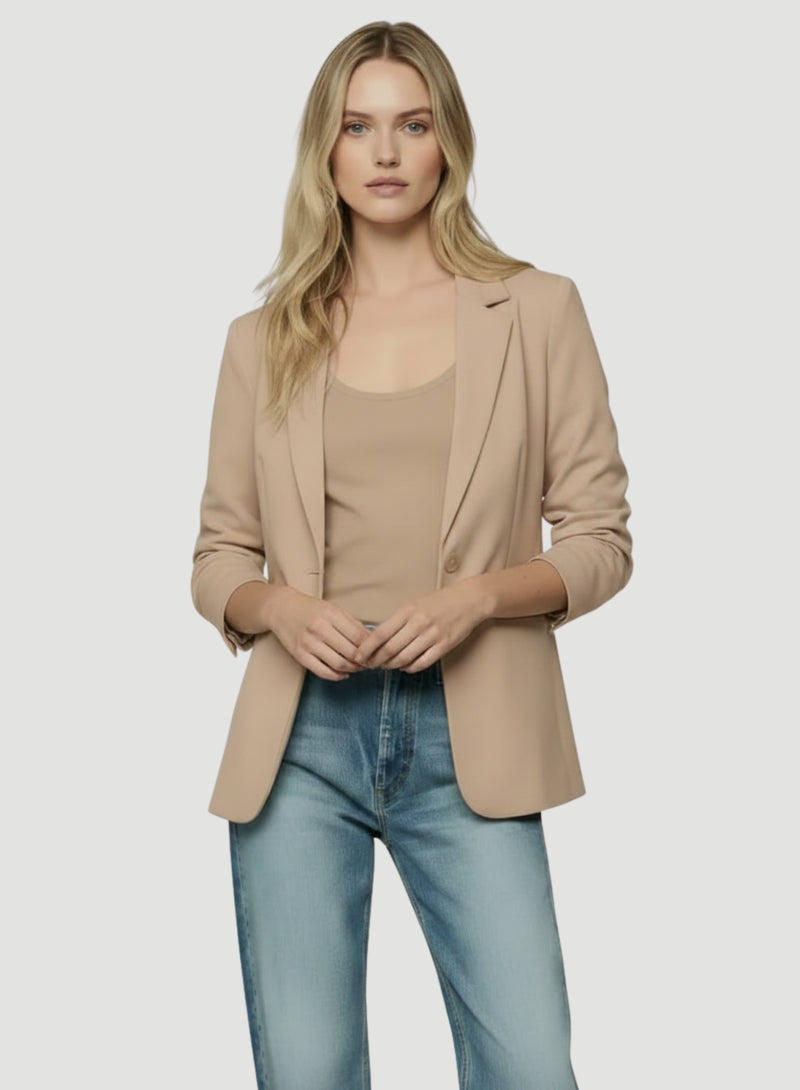 Soft Touch One Button Blazer | Blazers for Women – Majestic Filatures ...