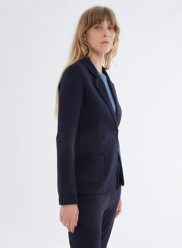 French Terry Looped Interior One Button Blazer - JACKET - Majestic Filatures North America