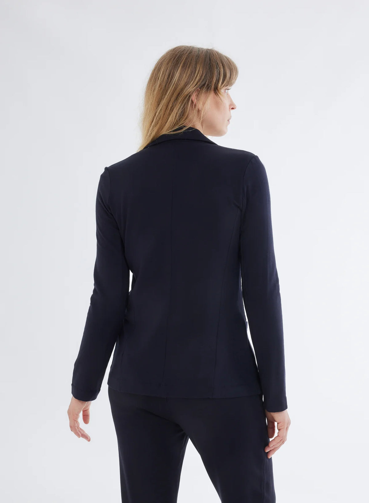 French Terry Looped Interior One Button Blazer | JACKET