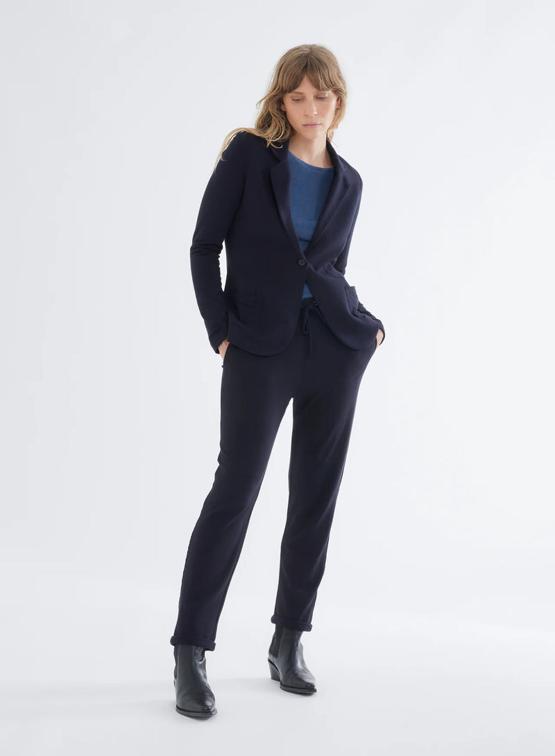 French Terry Brushed Fleece One Button Blazer