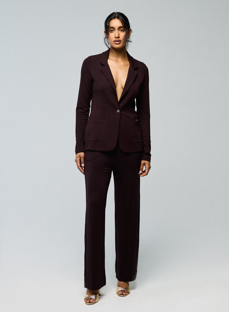 French Terry Brushed Fleece One-Button Blazer - JACKET - Majestic Filatures North America