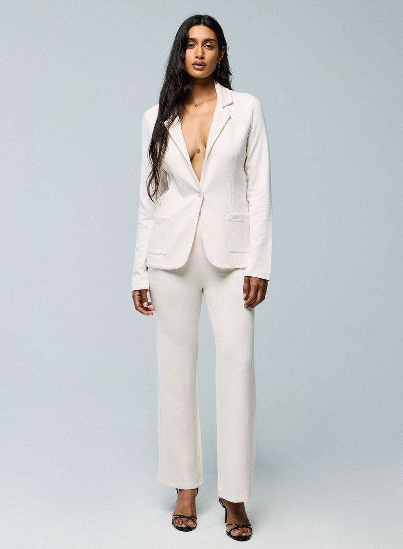 French Terry Looped One-Button Blazer - JACKET - Majestic Filatures North America
