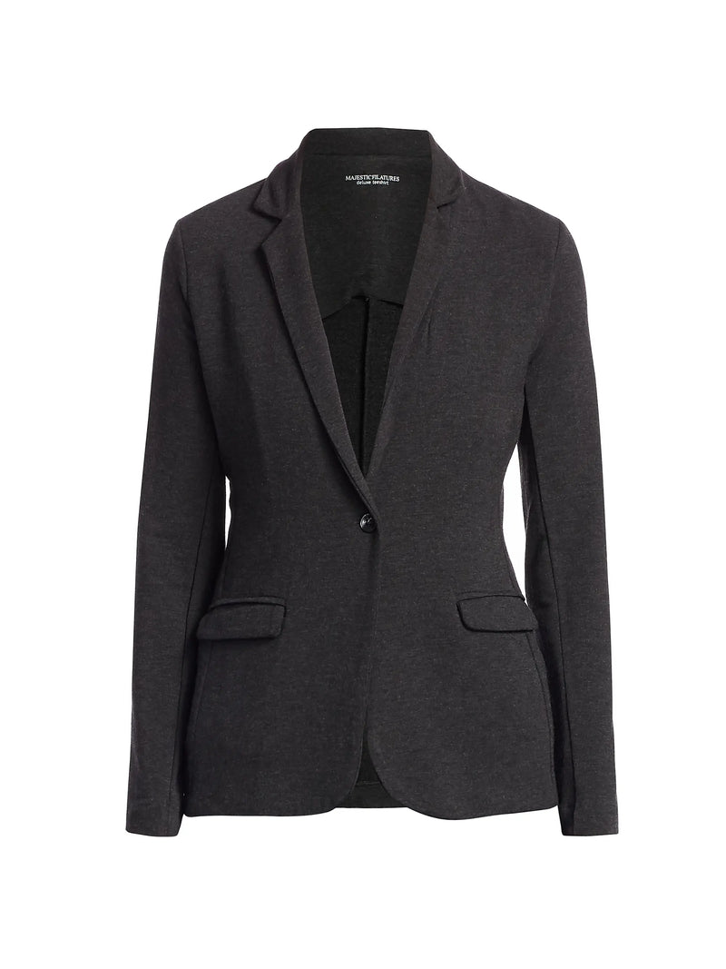 French Terry Brushed Fleece One-Button Blazer - JACKET - Majestic Filatures North America