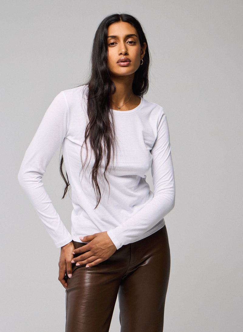 Deluxe Cotton Long Sleeve Crewneck T-Shirt - CREW L/S - Majestic Filatures North America