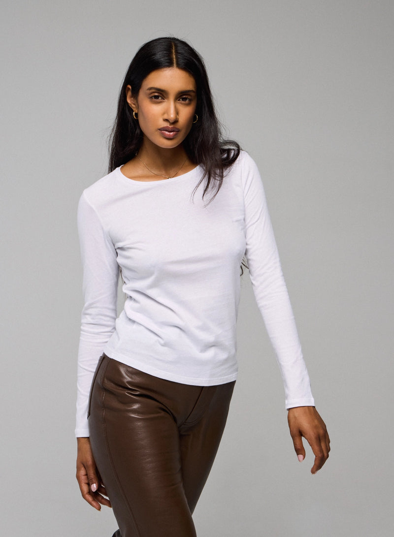 Deluxe Cotton Long Sleeve Crewneck T-Shirt - CREW L/S - Majestic Filatures North America