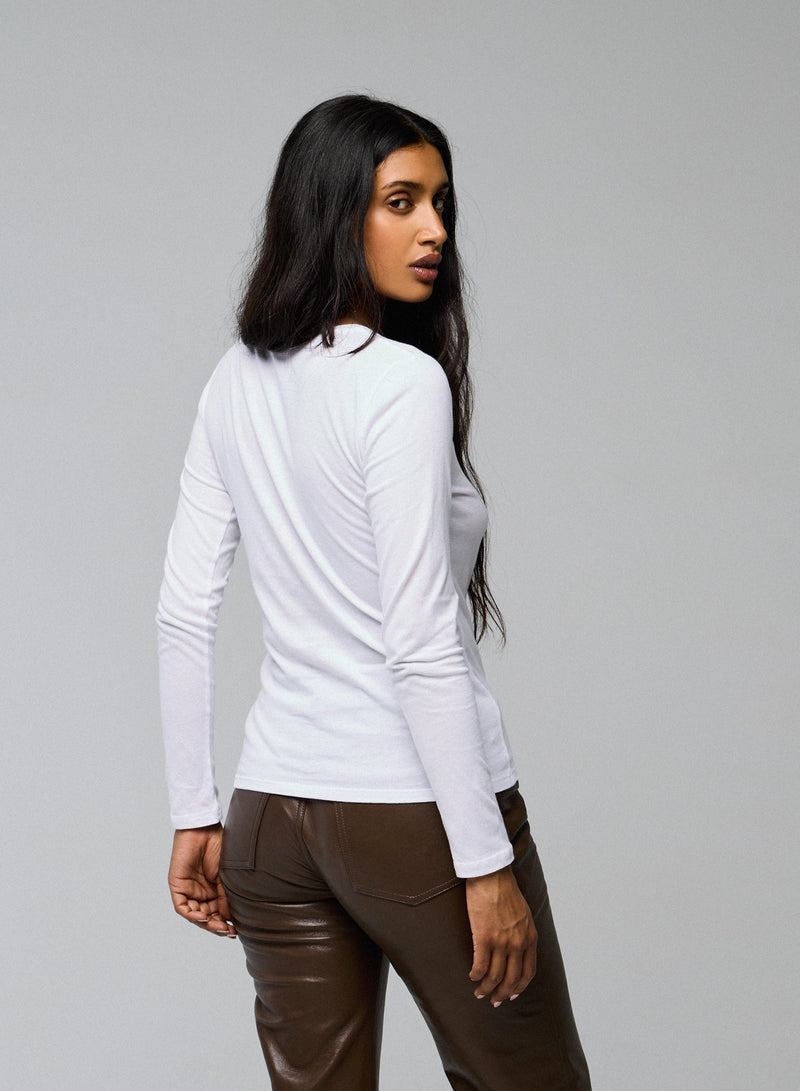 Deluxe Cotton Long Sleeve Crewneck T-Shirt - CREW L/S - Majestic Filatures North America