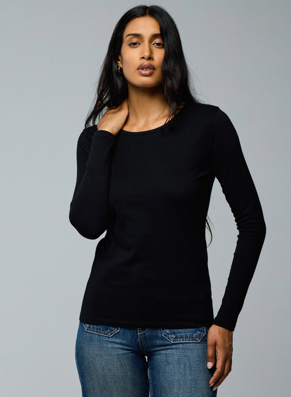 Deluxe Cotton Long Sleeve Crewneck T-Shirt