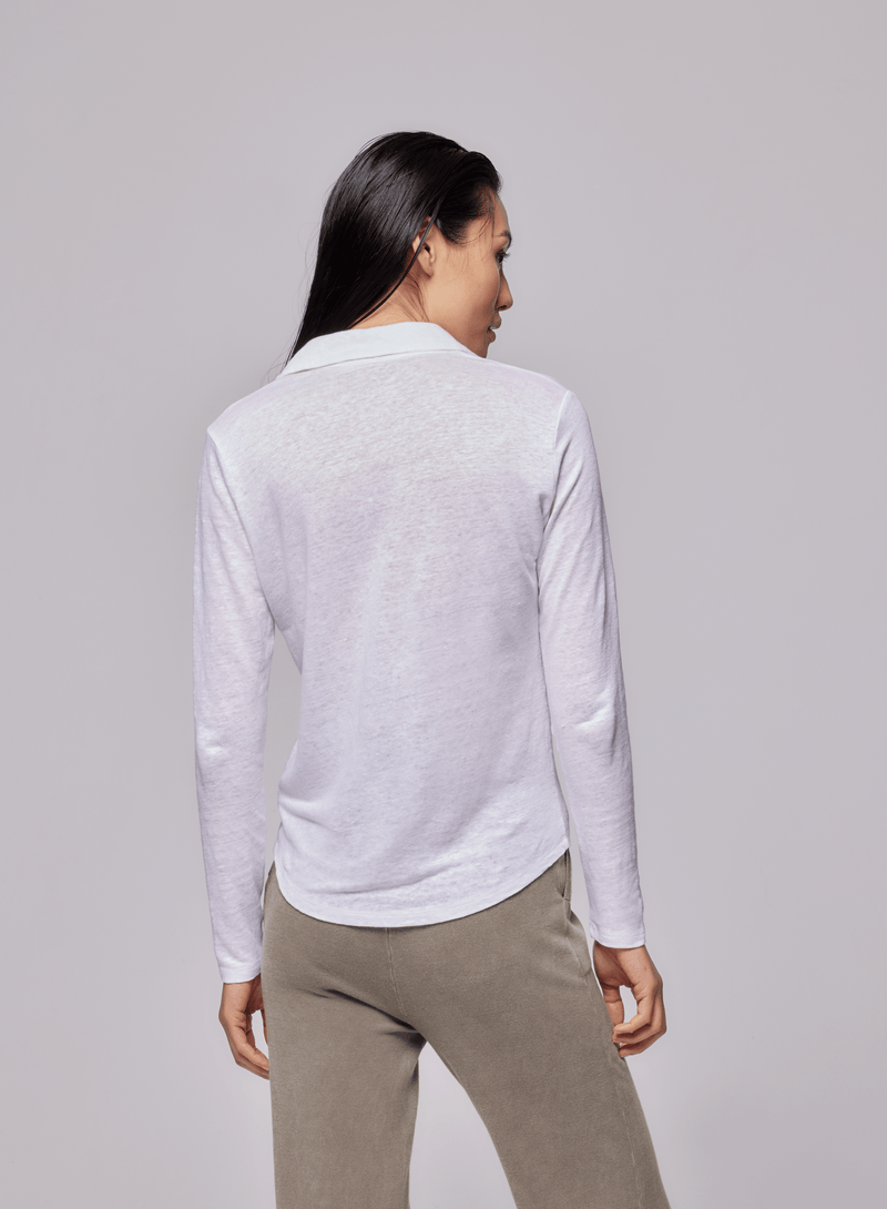 Stretch Linen Long Sleeve Button Front Shirt - SHIRT - Majestic Filatures North America