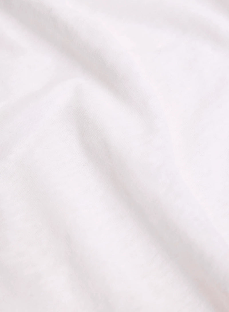 Stretch Linen Three Quarter Sleeve Boatneck T-Shirt