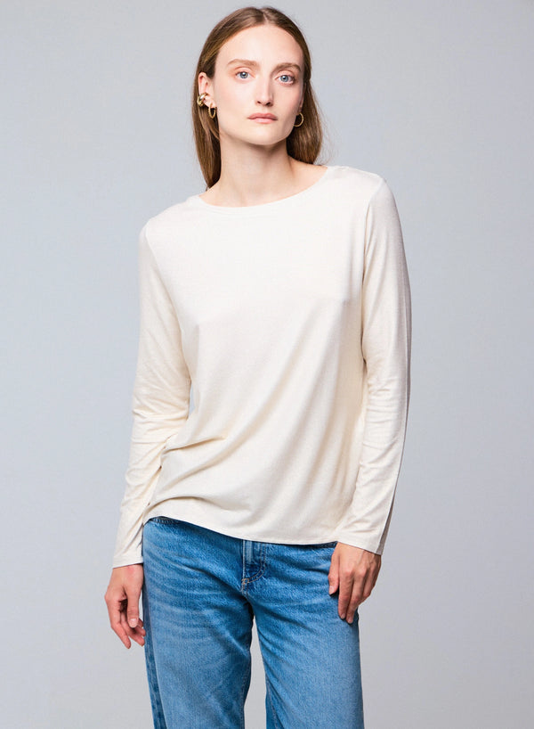Soft Touch Metallic Long Sleeve Crewneck