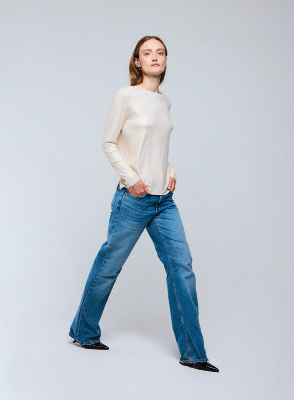 Soft Touch Metallic Long Sleeve Crewneck