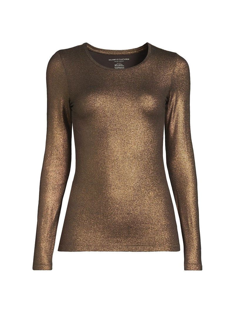 Soft Touch Metallic Long Sleeve Crewneck