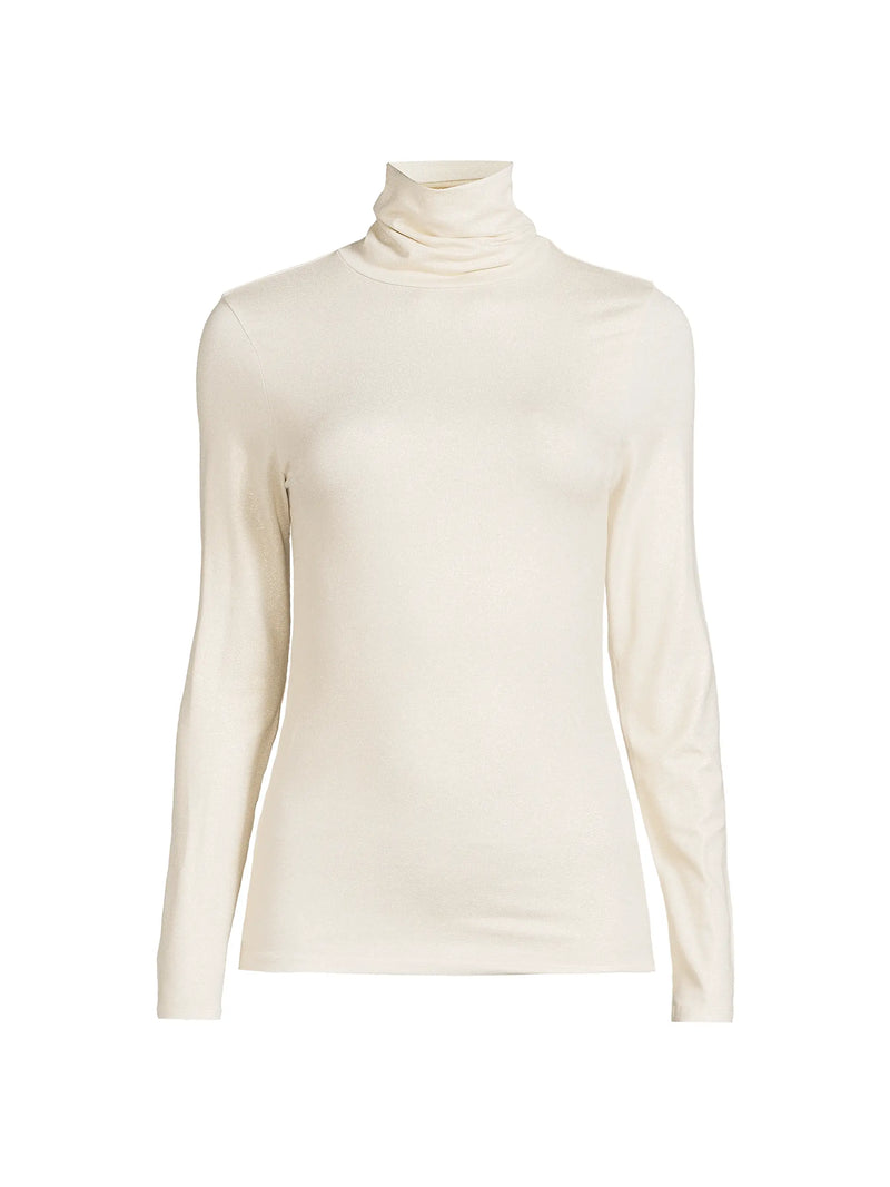Soft Touch Metallic Long Sleeve Turtleneck
