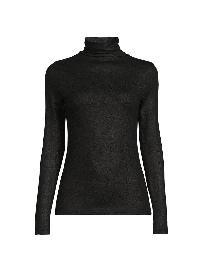 Soft Touch Metallic Long Sleeve Turtleneck