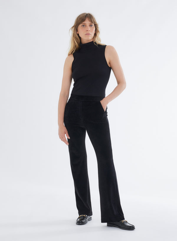 Velour Wide Leg Pant - BOTTOMS - Majestic Filatures North America