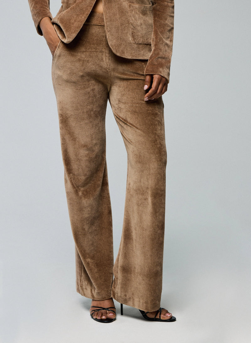 Velour Wide Leg Pant - BOTTOMS - Majestic Filatures North America