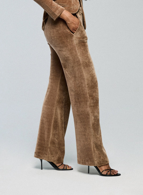 Velour Wide Leg Pant - BOTTOMS - Majestic Filatures North America