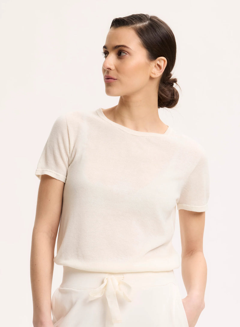 100% Machine Washable Cashmere Short Sleeve Crewneck T-Shirt