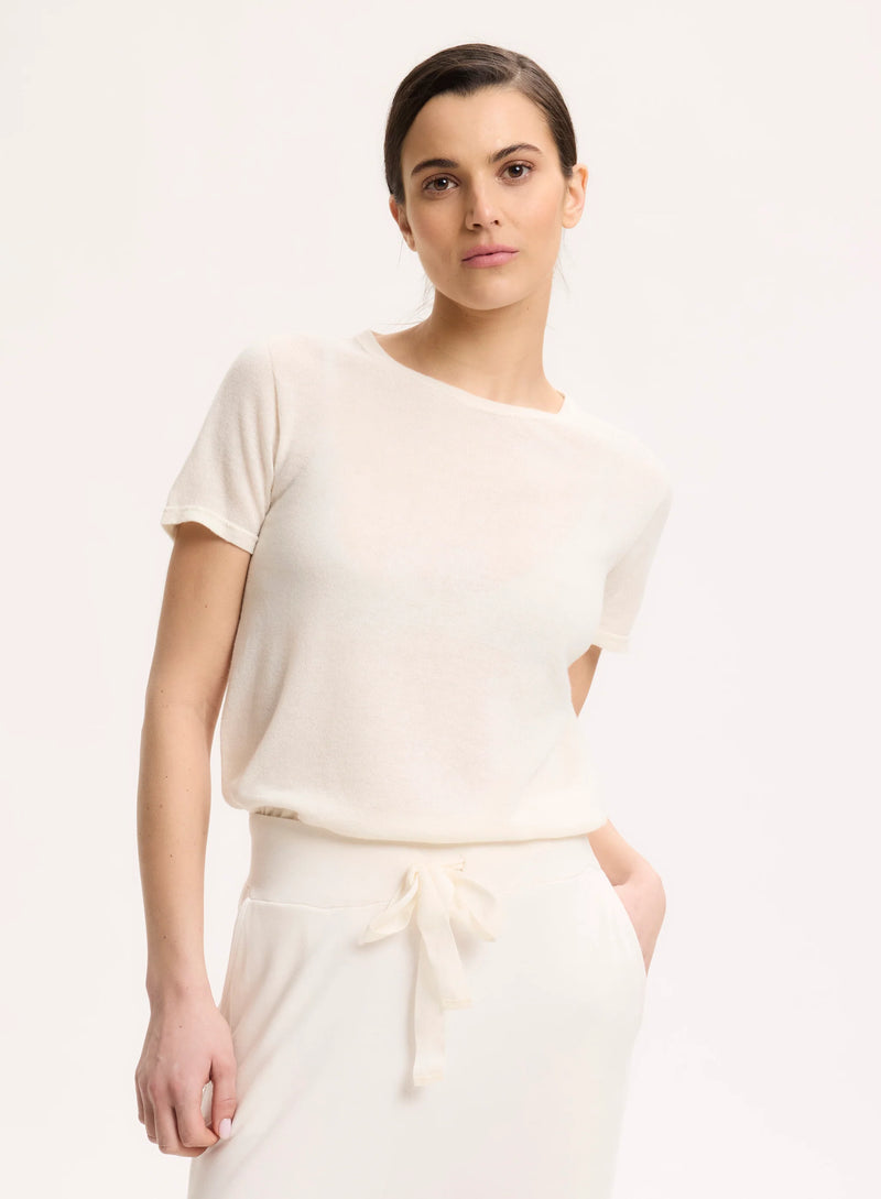 100% Machine Washable Cashmere Short Sleeve Crewneck T-Shirt