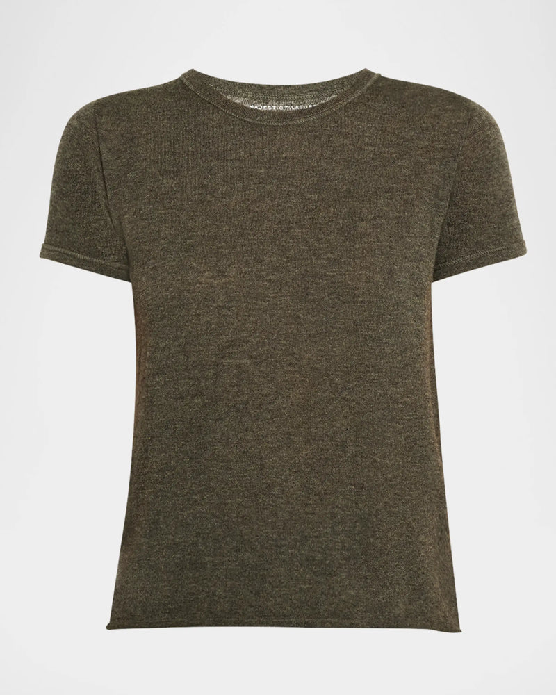 100% Machine Washable Cashmere Short Sleeve Crewneck T-Shirt - CREW S/S - Majestic Filatures North America