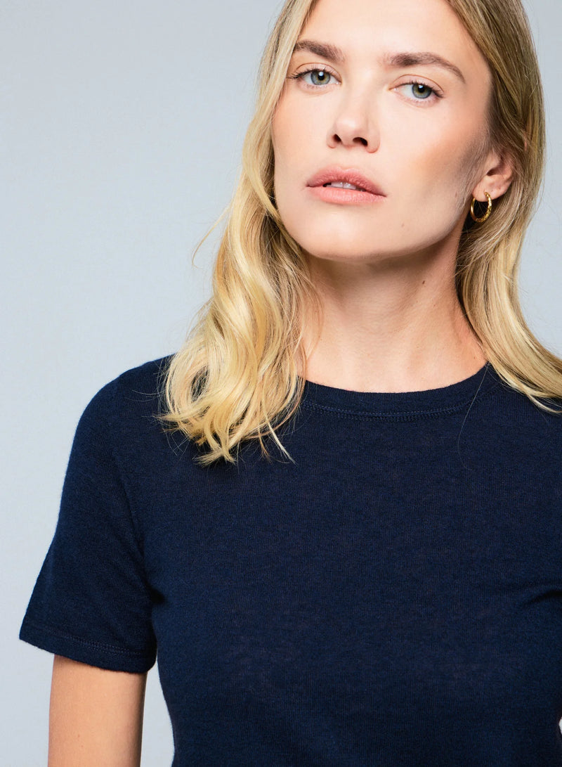 100% Machine Washable Cashmere Short Sleeve Crewneck T-Shirt - CREW S/S - Majestic Filatures North America