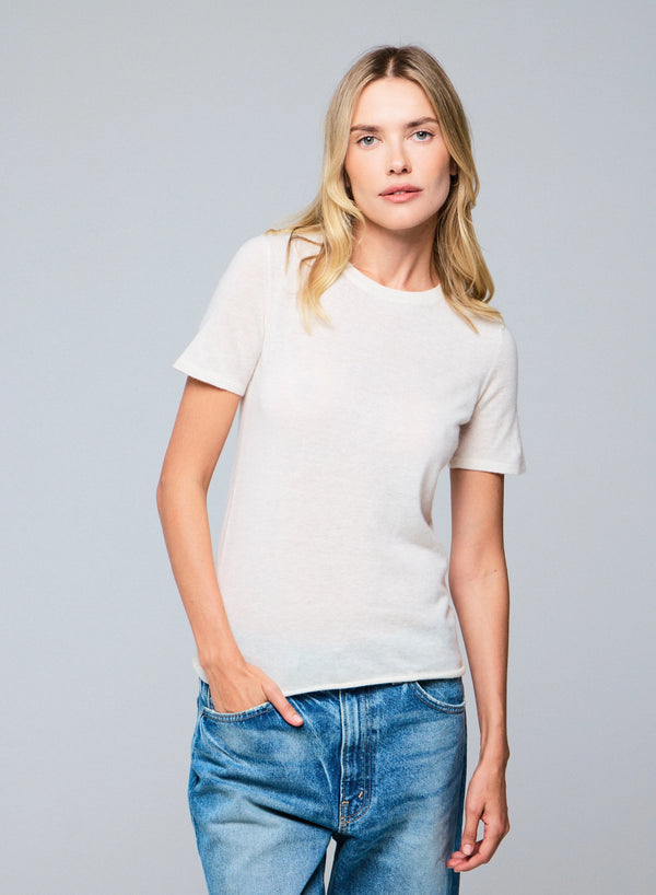 100% Machine Washable Cashmere Short Sleeve Crewneck T-Shirt - CREW S/S - Majestic Filatures North America