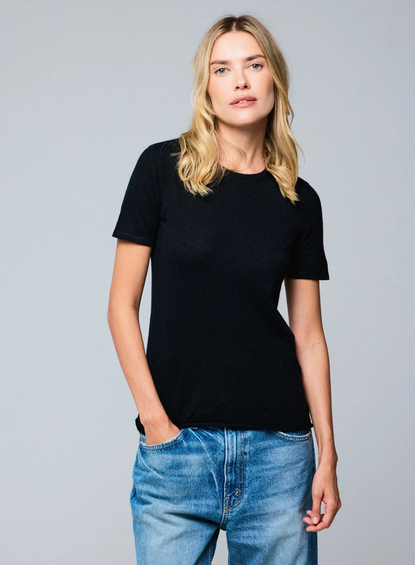 100% Machine Washable Cashmere Short Sleeve Crewneck T-Shirt - CREW S/S - Majestic Filatures North America