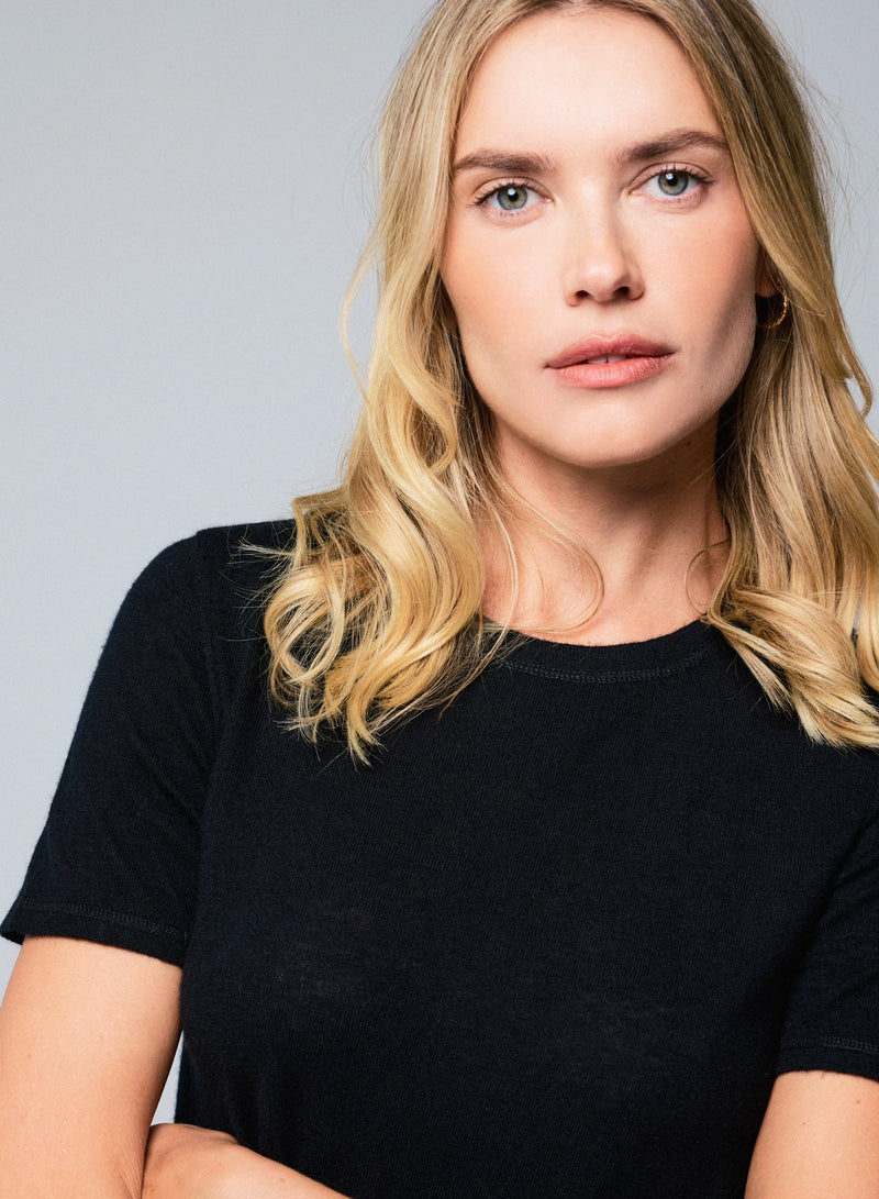 100% Machine Washable Cashmere Short Sleeve Crewneck T-Shirt - CREW S/S - Majestic Filatures North America