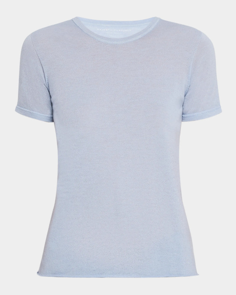 100% Machine Washable Cashmere Short Sleeve Crewneck T-Shirt