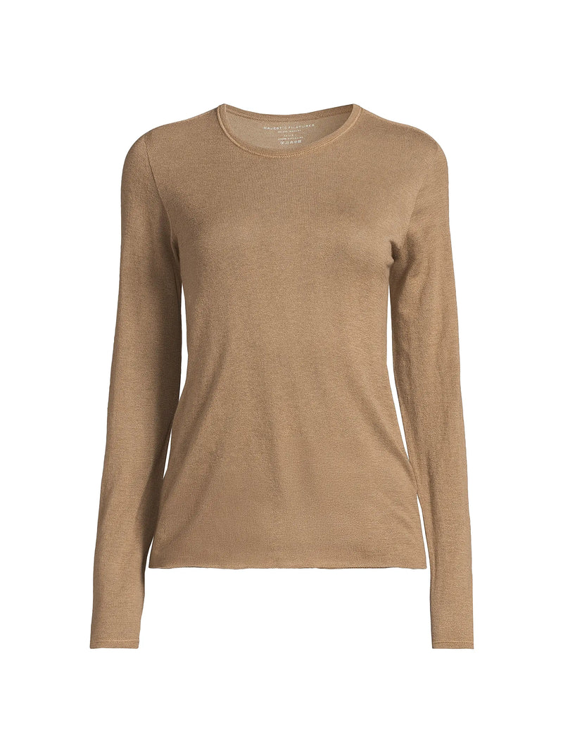 100% Machine Washable Cashmere Long Sleeve Crewneck T-Shirt