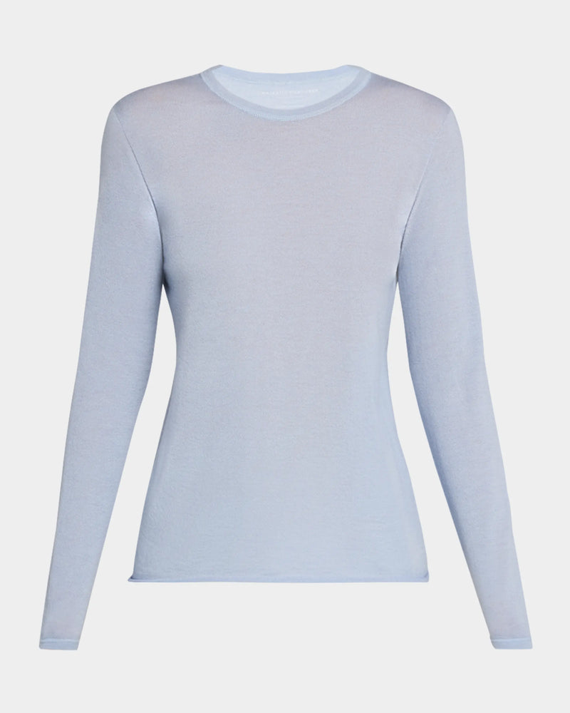 100% Machine Washable Cashmere Long Sleeve Crewneck T-Shirt - CREW L/S - Majestic Filatures North America