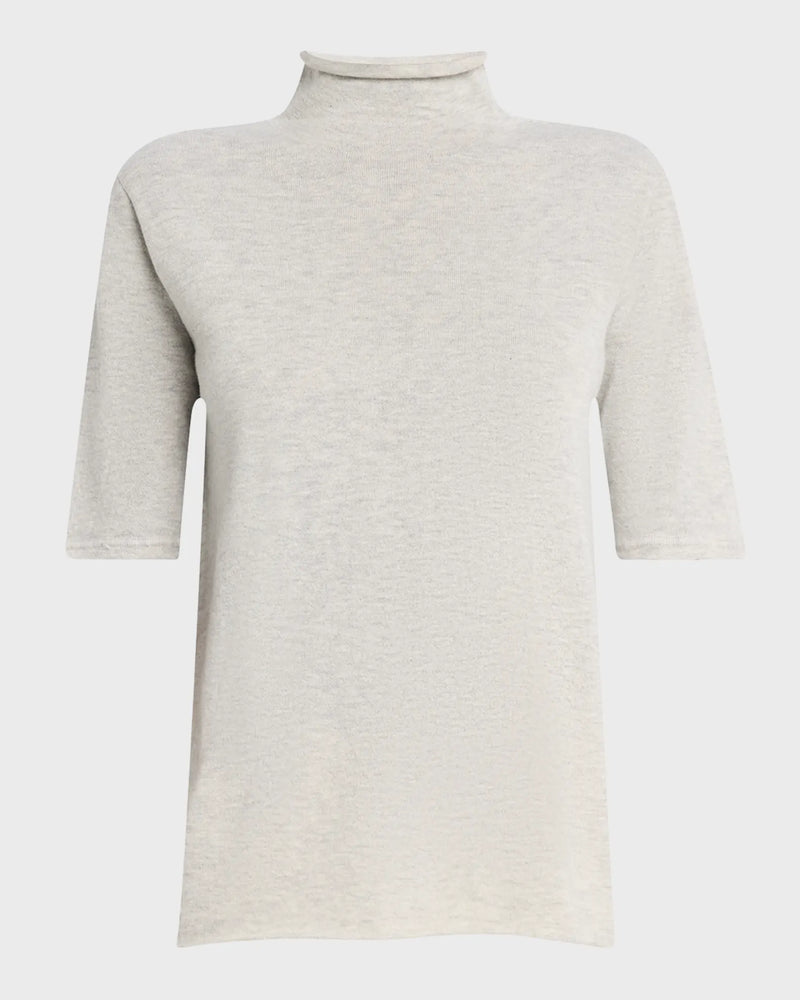 100% Machine Washable Cashmere Elbow Sleeve Turtleneck T-Shirt