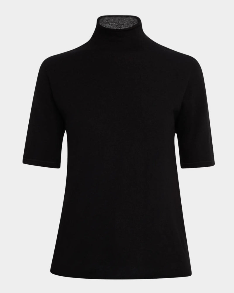 100% Machine Washable Cashmere Elbow Sleeve Turtleneck T-Shirt