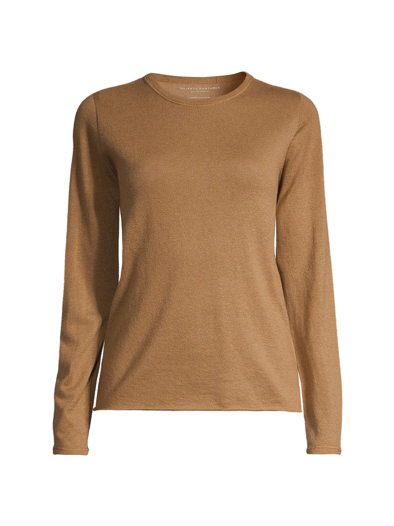 100% Machine Washable Cashmere Long Sleeve Crewneck T-Shirt - CREW L/S - Majestic Filatures North America