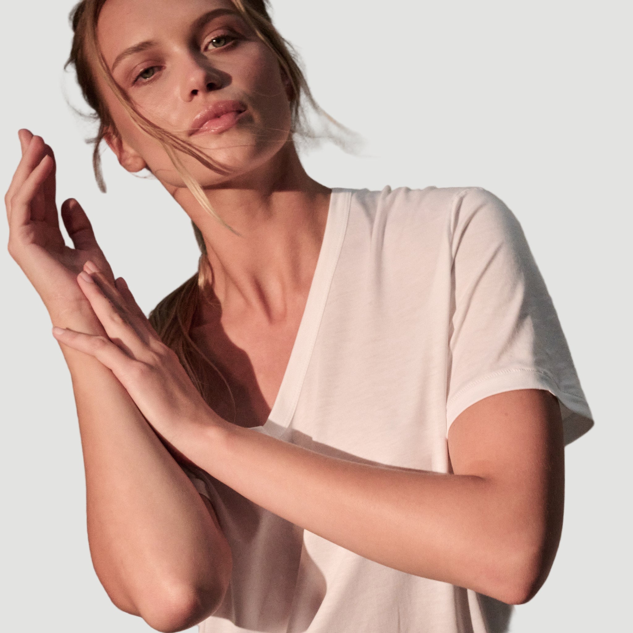 Lyocell Layered Trim Slim-Fit T-Shirt